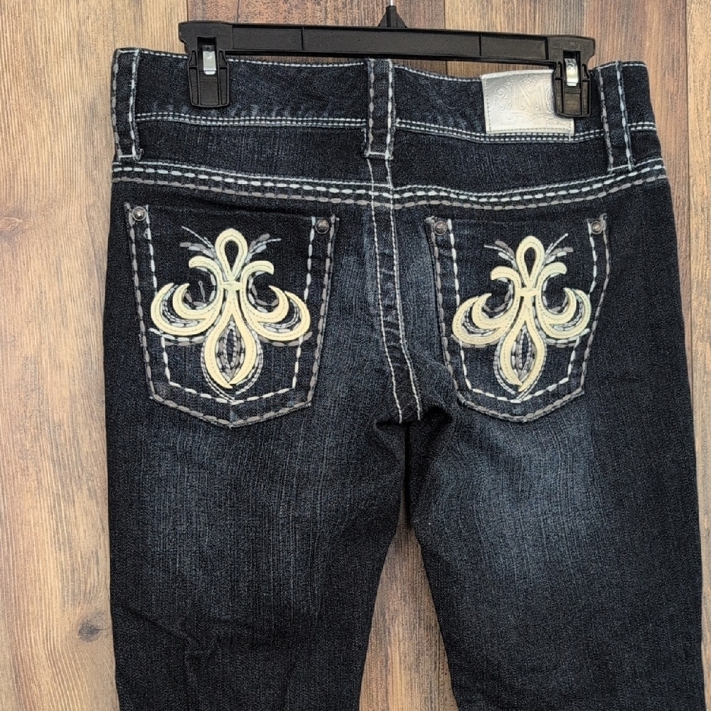 Maurices Dark Wash Low Rise Boot Cut Flare Jeans 3/4L 167JH